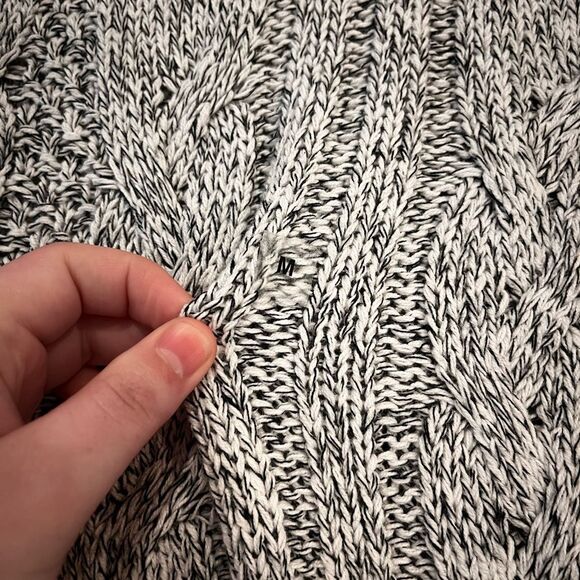 Express Gray Cable Knit Holiday Party Festive Mini Sweater Dress Size Medium - Picture 9 of 16